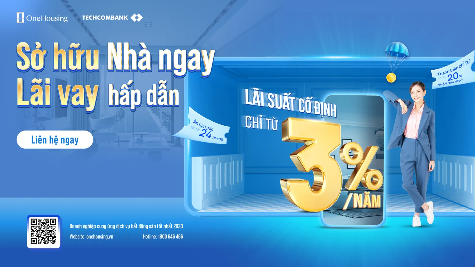 Sở hữu nhà ngay, lãi vay hấp dẫn - Chính sách bán hàng độc quyền từ OneHousing và Techcombank